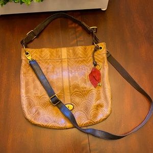 Fossil Embossed Leather Bag